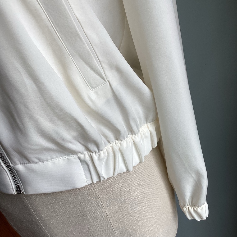 Express Ivory Cream Bomber Zip Up Jacket Size Small - Picture 6 of 12